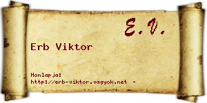 Erb Viktor névjegykártya